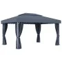 Cenador con cortina gris antracita aluminio 4x3 m de , Carpas y cenadores - Ref: Foro24-3053376, Precio: 539,28 €, Descuento: %