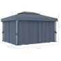 Cenador con cortina gris antracita aluminio 4x3 m de , Carpas y cenadores - Ref: Foro24-3053376, Precio: 539,28 €, Descuento: %