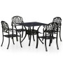 Mesa y sillas de bistró 5 piezas aluminio fundido negro de , Conjuntos de jardín - Ref: Foro24-3070605, Precio: 958,17 €, Des...