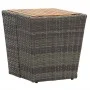 Mesa de centro ratán PE y madera de acacia gris 41,5x41,5x43 cm de vidaXL, Mesas de jardín - Ref: Foro24-46198, Precio: 63,45...