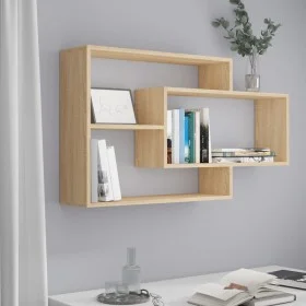 Oak-colored plywood wall shelves 104x20x58.5 cm by vidaXL, Shelves and shelves - Ref: Foro24-800327, Price: 40,17 €, Discount: %