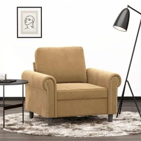 Sillón de terciopelo marrón 60 cm de , Sofás - Ref: Foro24-359516, Precio: 173,74 €, Descuento: %