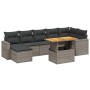 Set de sofás de jardín 8 pzas y cojines ratán sintético gris de , Conjuntos de jardín - Ref: Foro24-3264735, Precio: 445,95 €...