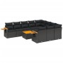 Set de sofás de jardín 11 pzas y cojines ratán sintético negro de , Conjuntos de jardín - Ref: Foro24-3227182, Precio: 689,97...