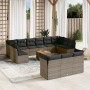 Set de sofás de jardín 14 pzas con cojines ratán sintético gris de , Conjuntos de jardín - Ref: Foro24-3256256, Precio: 810,9...