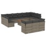 Set de sofás de jardín 14 pzas con cojines ratán sintético gris de , Conjuntos de jardín - Ref: Foro24-3256256, Precio: 810,9...