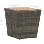 Mesa de centro ratán PE y madera de acacia gris 41,5x41,5x43 cm de vidaXL, Mesas de jardín - Ref: Foro24-46198, Precio: 63,45...