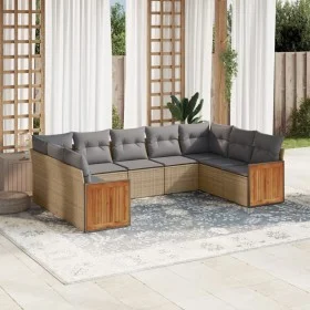 9-teiliges Gartensofa-Set mit beigen synthetischen Rattankissen von , Gartensets - Ref: Foro24-3227956, Preis: 563,15 €, Raba...