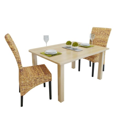 Sillas de comedor 2 unidades madera maciza de mango y abacá en Sillas de comedor | Comprar online en Foru.es