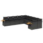 Set de sofás de jardín 10 pzas cojines ratán sintético negro de , Conjuntos de jardín - Ref: Foro24-3227189, Precio: 658,70 €...