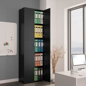 Black plywood office cabinet 60x32x190 cm by vidaXL, Filing cabinets - Ref: Foro24-800298, Price: 135,08 €, Discount: %