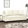 Sofá de 2 plazas con cojines terciopelo color crema 140 cm de , Sofás - Ref: Foro24-3200953, Precio: 270,86 €, Descuento: %