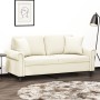 Sofá de 2 plazas con cojines terciopelo color crema 140 cm de , Sofás - Ref: Foro24-3200953, Precio: 274,83 €, Descuento: %