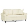 Sofá de 2 plazas con cojines terciopelo color crema 140 cm de , Sofás - Ref: Foro24-3200953, Precio: 274,83 €, Descuento: %