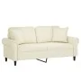 Sofá de 2 plazas con cojines terciopelo color crema 140 cm de , Sofás - Ref: Foro24-3200953, Precio: 270,86 €, Descuento: %