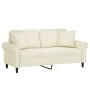 Sofá de 2 plazas con cojines terciopelo color crema 140 cm de , Sofás - Ref: Foro24-3200953, Precio: 274,83 €, Descuento: %