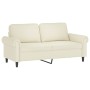 Sofá de 2 plazas con cojines terciopelo color crema 140 cm de , Sofás - Ref: Foro24-3200953, Precio: 274,83 €, Descuento: %