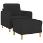 Sillón con taburete tela negro 60 cm de , Sofás - Ref: Foro24-3201188, Precio: 206,29 €, Descuento: %