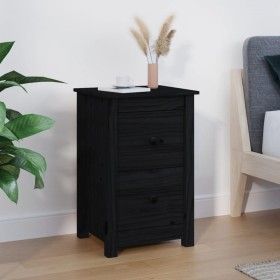 Mesita de noche madera maciza de pino negro 40x35x61,5 cm de vidaXL, Mesitas de noche - Ref: Foro24-820954, Precio: 49,21 €, ...