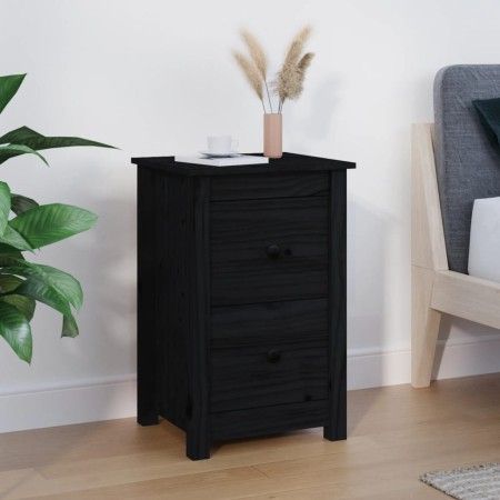 Mesita de noche madera maciza de pino negro 40x35x61,5 cm de vidaXL, Mesitas de noche - Ref: Foro24-820954, Precio: 49,21 €, ...