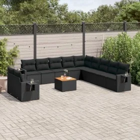 Set de sofás de jardín 12 piezas cojines ratán sintético negro de , Conjuntos de jardín - Ref: Foro24-3256972, Precio: 862,58...