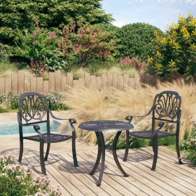 Mesa y sillas de bistró 3 piezas aluminio fundido negro de , Conjuntos de jardín - Ref: Foro24-3070566, Precio: 472,11 €, Des...