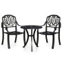 Mesa y sillas de bistró 3 piezas aluminio fundido negro de , Conjuntos de jardín - Ref: Foro24-3070566, Precio: 472,11 €, Des...