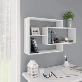 Estantes de pared de madera contrachapada blanco 104x20x58,5 cm de vidaXL, Estantes y estanterías - Ref: Foro24-800324, Preci...