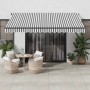 Toldo retráctil manual gris antracita y blanco 400x350 cm en Toldos | Comprar online en Foru.es