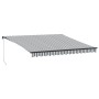 Toldo retráctil manual gris antracita y blanco 400x350 cm en Toldos | Comprar online en Foru.es
