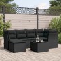 Set de comedor de jardín 7 pzas y cojines ratán sintético negro de , Conjuntos de jardín - Ref: Foro24-3249794, Precio: 457,2...