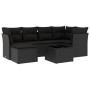 Set de comedor de jardín 7 pzas y cojines ratán sintético negro de , Conjuntos de jardín - Ref: Foro24-3249794, Precio: 457,2...