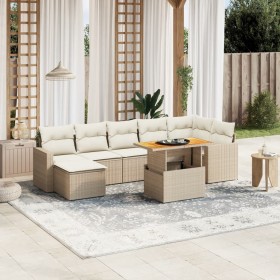 Juego de sofás de jardín con cojines beige 8 pzas ratán PE de , Conjuntos de jardín - Ref: Foro24-3264733, Precio: 506,09 €, ...