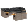 Set de muebles de jardín 9 pzas y cojines ratán sintético gris de , Conjuntos de jardín - Ref: Foro24-3227131, Precio: 549,67...