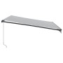 Toldo retráctil manual gris antracita y blanco 400x350 cm en Toldos | Comprar online en Foru.es