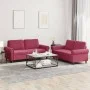 Sofa set with cushions 2 pieces red velvet by , Sofas - Ref: Foro24-3202214, Price: 531,14 €, Discount: %