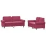 Juego de sofás con cojines 2 piezas terciopelo rojo tinto de , Sofás - Ref: Foro24-3202214, Precio: 531,14 €, Descuento: %