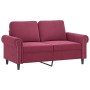 Juego de sofás con cojines 2 piezas terciopelo rojo tinto de , Sofás - Ref: Foro24-3202214, Precio: 541,33 €, Descuento: %