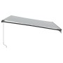 Toldo retráctil manual con luz LED antracita y blanco 400x350cm en Toldos | Comprar online en Foru.es