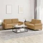 Brown velvet 2-piece sofa set with cushions by , Sofas - Ref: Foro24-3202217, Price: 459,11 €, Discount: %