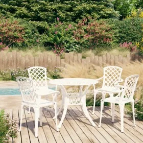 Mesa y sillas de bistró 5 piezas aluminio fundido blanco de , Conjuntos de jardín - Ref: Foro24-3070612, Precio: 714,77 €, De...