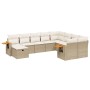 Juego de sofás jardín con cojines beige 10 pzas ratán sintético de , Conjuntos de jardín - Ref: Foro24-3227157, Precio: 673,5...