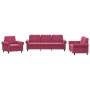 Juego de sofás con cojines 3 piezas terciopelo rojo tinto de , Sofás - Ref: Foro24-3202174, Precio: 718,47 €, Descuento: %