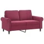 Juego de sofás con cojines 3 piezas terciopelo rojo tinto de , Sofás - Ref: Foro24-3202174, Precio: 706,36 €, Descuento: %