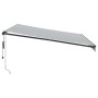 Toldo retráctil automático gris antracita y blanco 400x350 cm en Toldos | Comprar online en Foru.es