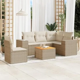 Juego de sofás jardín con cojines 6 pzas ratán sintético beige de , Conjuntos de jardín - Ref: Foro24-3225449, Precio: 438,30...