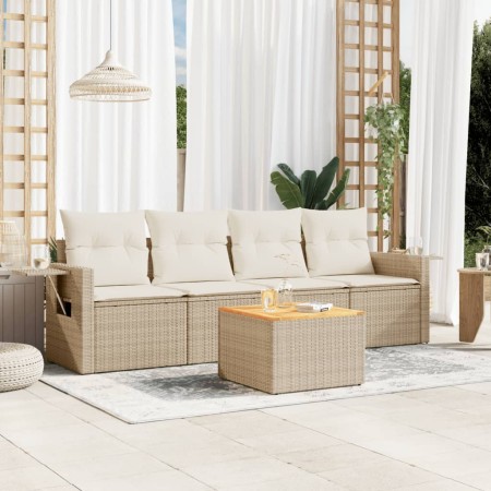 Juego de sofás jardín con cojines 5 pzas ratán sintético beige de , Conjuntos de jardín - Ref: Foro24-3256772, Precio: 372,98...