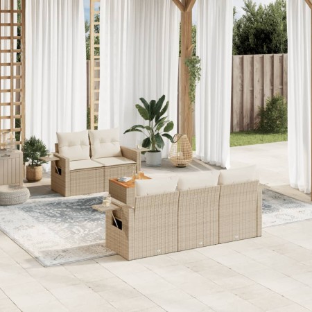 Juego de sofás jardín con cojines 6 pzas ratán sintético beige de , Conjuntos de jardín - Ref: Foro24-3256779, Precio: 485,62...