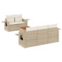 Juego de sofás jardín con cojines 6 pzas ratán sintético beige de , Conjuntos de jardín - Ref: Foro24-3256779, Precio: 485,62...