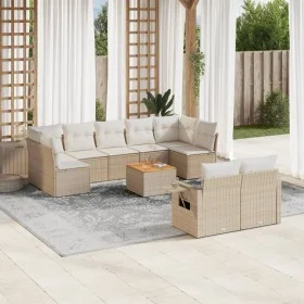 Juego de sofás jardín con cojines beige 10 pzas ratán sintético de , Conjuntos de jardín - Ref: Foro24-3257045, Precio: 714,9...